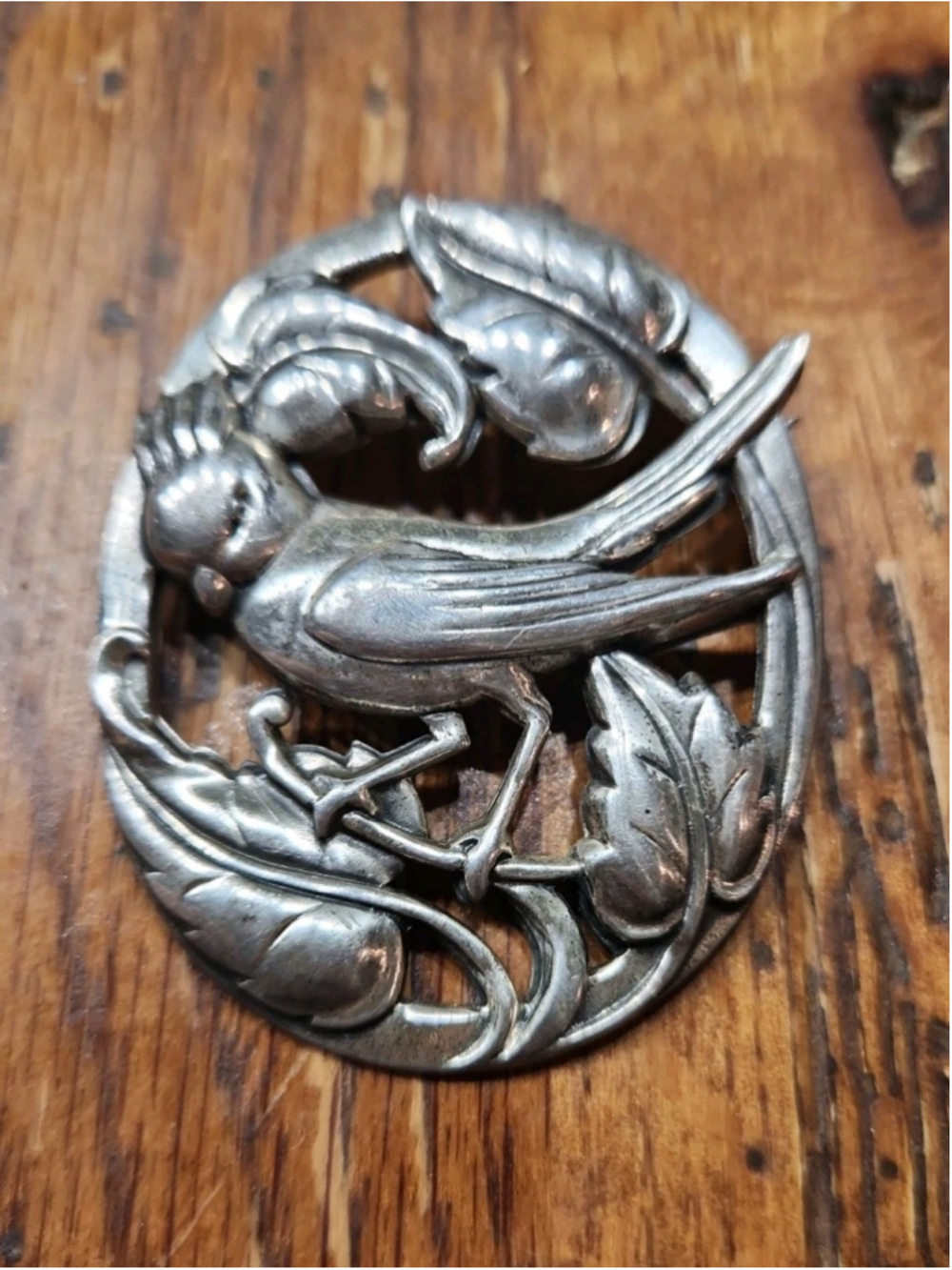 Coro Sterling Silver Bird Brooch Vintage Nature 2.5 Inch 26 Grams